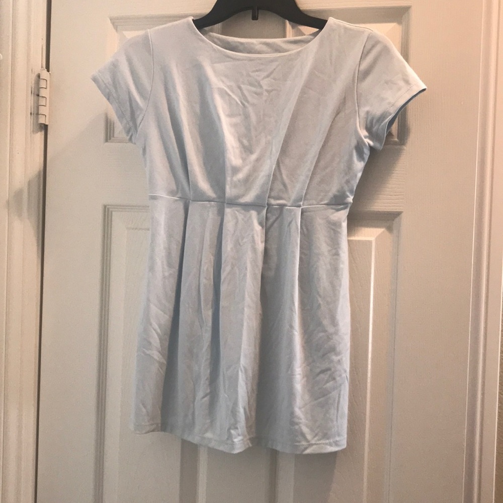 Susana monaco lt blue babydoll top